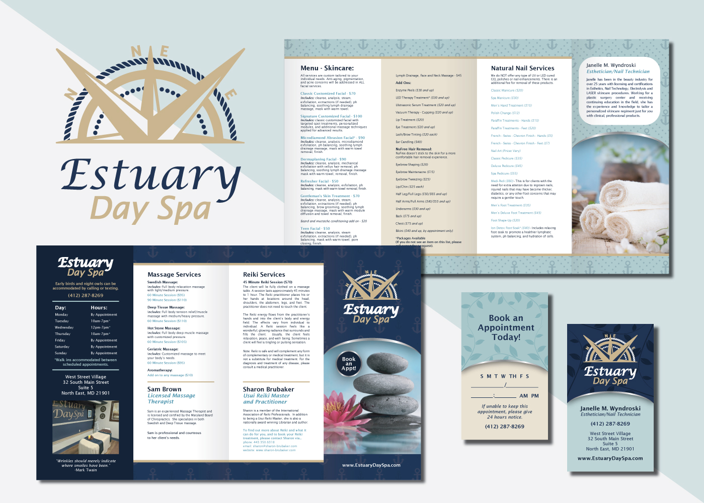 Portfolio: Estuary Day Spa - Grunge Muffin Designs