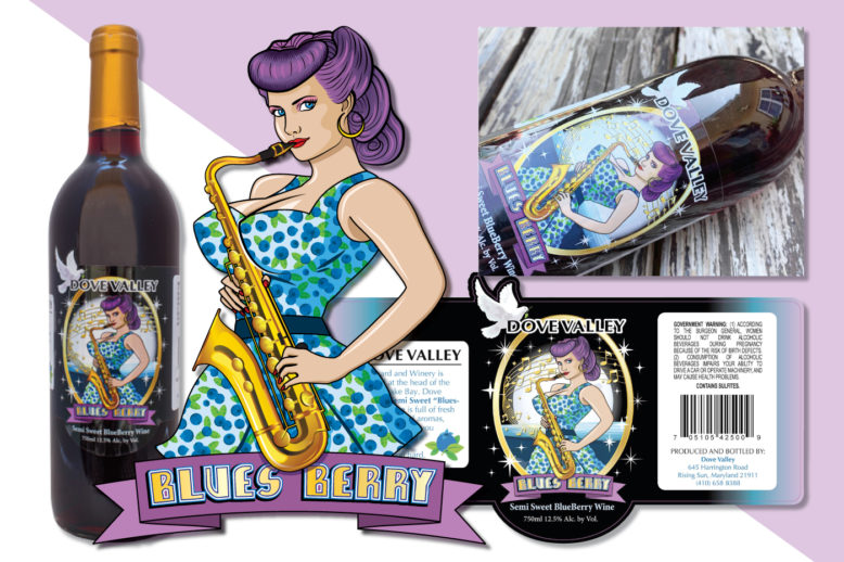 Portfolio: Dove Valley Winery Blues Berry - Grunge Muffin Designs